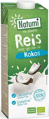 Obrázok produktu pre Ryžový A Kokosový Nápoj Bez Pridaného Cukru, Bezlepkový,1 L - Natumi