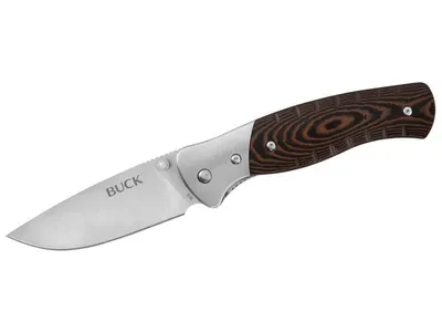 Productafbeelding van Buck Selkirk groot vouwwerkmes, liner lock mechanisme, handgreep van Micarta, aansteker, nylon schede