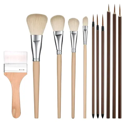 Produktbild von 11-teiliges Pinselset für Acryl- und Aquarellmalerei
