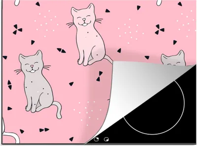 Produktbild von KitchenYeah© Herdabdeckplatte Katze - Haustiere - Mädchen - Design , 71x52cm, Küche Deko, Glaskeramikkochfeld Herdabdeckung, Abdeckplatte fùr Kochfeld