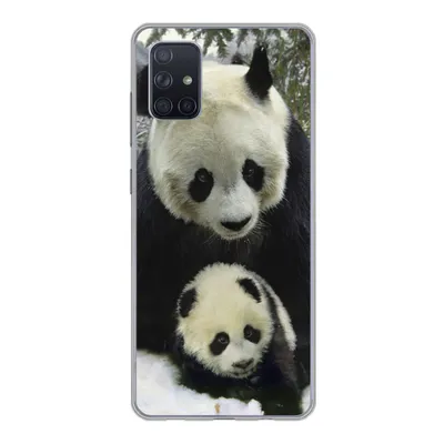 Produktbild von MuchoWow® Handyhülle Schutzhülle Hülle für Samsung Galaxy A71 Panda - Jungtier - Schnee Silikon Softcase Handy Hülle - Kartenbesitzer