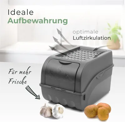 Immagine prodotto di Novaliv cassette per verdure cassette per patate contenitori da 3,5l a 9l (antracite, 1x 5l)