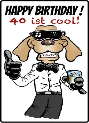 Image de vianmo Panneau en bois 40x30 cm Happy Birthday 40 is cool
