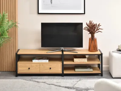 Zdjęcie produktu dla Stolik pod TV ROMER - dąb / czarny