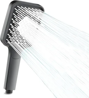 Productafbeelding van Douchekop - Hogedruk Handdouche - Comfortabel Baden - Vier Instelbare standen - 26.5 x 10.5 cm - Zwart