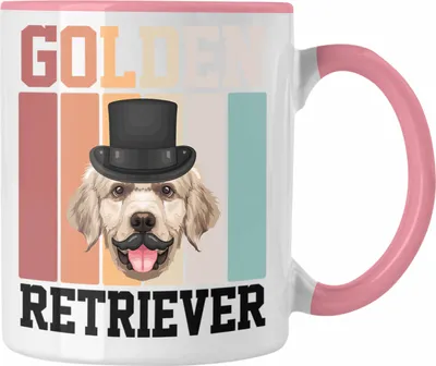 Produktbild von Trendation - Golden Retriever Besitzer Tasse Geschenk Lustiger Spruch Geschenkidee Retro Vinatge Golden Retriever (Rosa)