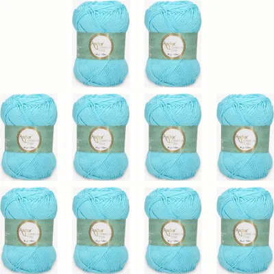 Image de 10x Anchor Creativa Fino – fil coton mercerisé pour crochet et tricot (color 00397)