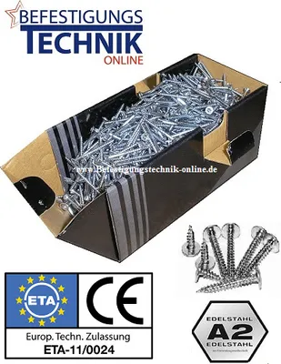 Produktbild von Schieferschrauben Tellerkopfschrauben Holzschrauben 4,0x30mm rostfrei Tellerkopf