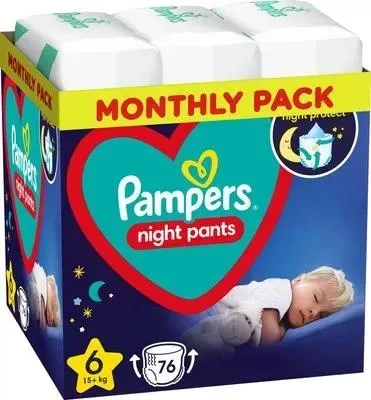 Image de Couches-culottes Pampers Night taille 6, 76 pièces
