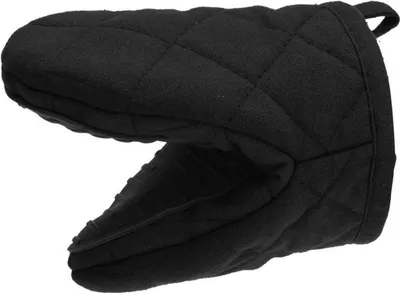 Zdjęcie produktu dla Rękawica kuchenna bawełniana czarna z magnesem 15 cm