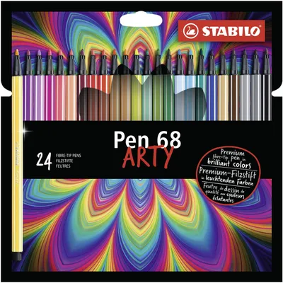 Produktbild von Premium-Filzstift - STABILO Pen 68 - ARTY - 24er Pack mit Hängelasche - mit 24 verschiedenen Farben