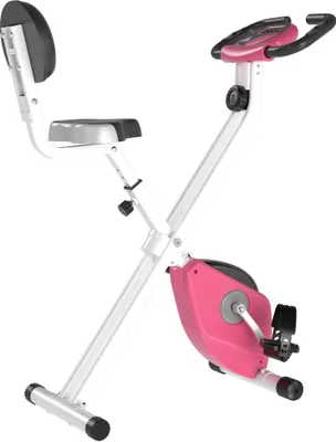 Produktbild von HOMCOM Rower treningowy z 8-stopniową regulacją oporu magnetycznego z regulacją wysokości stalowy różowy+biały 43 x 97 x 109 cm