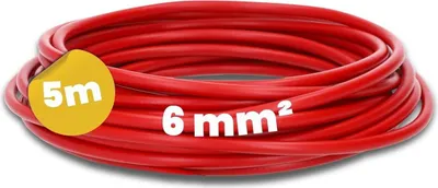 Zdjęcie produktu dla Kalitec 5 metrów H07V-K 6 mm² czerwony przewód instalacyjny I przewód żyłowy elastyczny I skrętka 6 mm² I instalacja cienkożyłowa I przewód pojedynczy I przewód jednożyłowy do szafy sterowniczej I przewód przełączający
