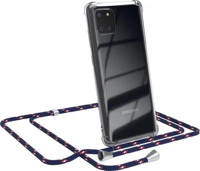 Produktbild von EAZY CASE Handykette kompatibel mit Samsung Galaxy Note 10 Lite, Handyhülle mit Umhängeband, Handykordel, Schutzhülle Clear, Band in Blau