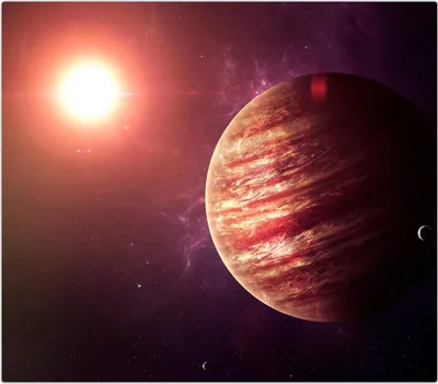 Produktbild von Spritzschutz Herdabdeckplatte Schneidebrett aus Glas Jupiter aus dem All 1-Teilig (60x52cm)