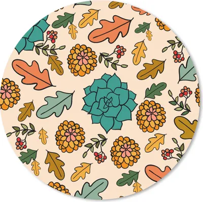 Produktbild von MuchoWow® Mauspad Mousepad Herbst - Blumen - Muster 20x20 cm - Mousepads - Maus Mat - Pad - Mausunterlage - Schreibtischmatte