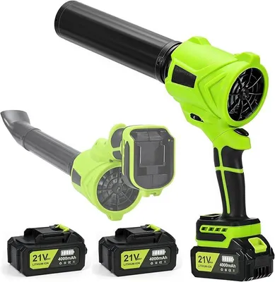 Produktbild von Akku-Laubbläser, Akku-Gebläse Turbo mit 2x4.0Ah Akkus, 980000 U/Min, Luftgeschwindigkeit, Akku Elektro-Laubbläser zum Entfernen von Laub, Staub & Schnee