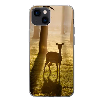 Produktbild von MuchoWow® Handyhülle Schutzhülle Hülle für iPhone 13 mini Hirsche - Sonne - Bäume Silikon Softcase Handy Hülle - Softcase