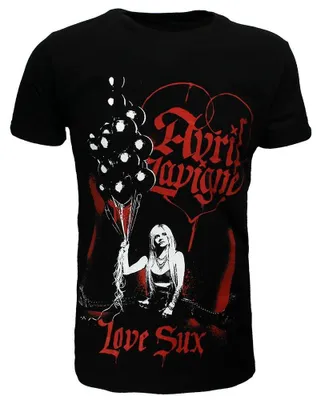 Zdjęcie produktu dla Koszulka Avril Lavigne „Love Sux” z motywem balonów – rozmiar S