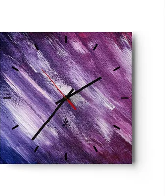 Produktbild von Wanduhr - Quadrat - Glasuhr - Abstraktion modern - 30x30cm - Schleichendes Uhrwerk - Lautlos - zum Aufhängen bereit - Dekoration Modern - Wanddekoration aus Glas - C3AC30x30-3725