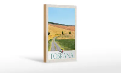 Produktbild von Holzschild Reise 12x18 cm Toskana Italien Weide Wiese Natur