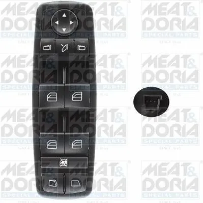 Produktbild von MEAT & DORIA 26612 Fensterheberschalter passend für MERCEDES-BENZ M-Klasse (W164) Vorne Links Fensterheber Schalter