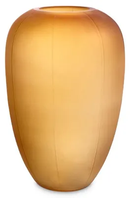 Produktbild von Casa Padrino Luxus Glas Vase Bernstein Ø 29 x H. 45,5 cm - Mundgeblasene Blumenvase - Runde Deko Blumenvase - Deko Accessoires - Deko Glas Vasen - Luxus Accessoires