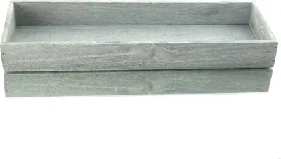 Produktbild von SCHEULEN Deko-Tablett Grau geweißt rechteckig 45 x 15 cm - Holz