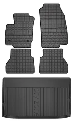 Productafbeelding van Rubberen automatten + kofferbakmat voor Ford B-MAX 2012-2017 (MPV) – 5-delig, zwart, op maat – Wielganizator SolidPRO