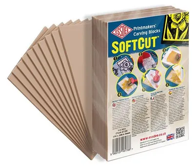 Produktbild von Essdee Softcut Druckblöcke 105x100x3 mm - 10 Stück für Linoldruck