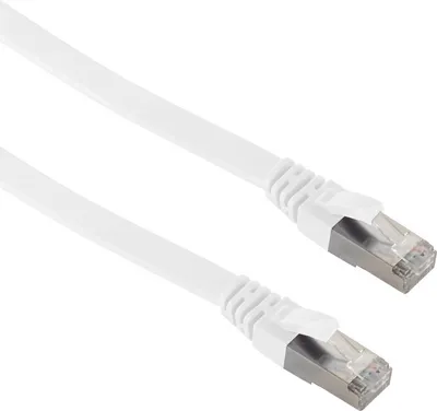 Produktbild von RJ45 Flachkabel m. CAT 7 Rohkabel slim weiß 15m