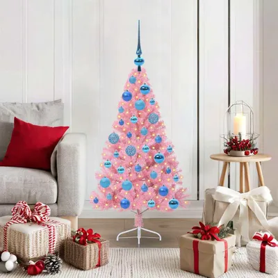 Zdjęcie produktu dla Maison Exclusive – Sztuczna choinka bożonarodzeniowa z podświetleniem, różowa, 120 cm, PVC