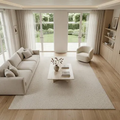 Produktbild von Getufteter, texturierter Bouclé-Teppich beige 200x290
