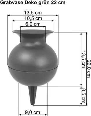Produktbild von Grabvase Kugelform ca. 22 cm, grün