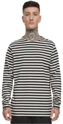 Produktbild von Urban Classics Herren Regular Stripe LS – Langarm T-Shirt im Regular Fit aus Bau