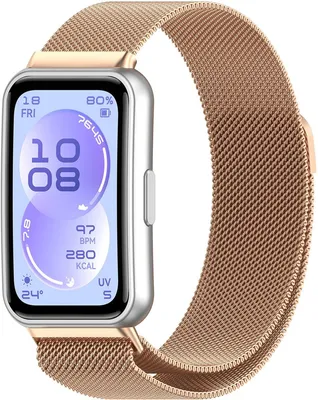 Produktbild von Stravo Milanaise-Armband aus Edelstahl mit Magnetverschluss – Passend für Huawei Band 11 / Band 11 Pro – Milanaise-Armband – Roségold