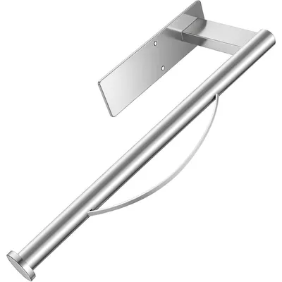 Immagine prodotto di Portarotolo da cucina da montare sotto il mobile, in acciaio inossidabile argentato, con sistema di smorzamento, montaggio tramite adesivo e/o viti
