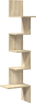 Image de vidaXL Étagère murale d'angle Chêne Sonoma 32x32x127,5 cm Matériau dérivé du bois