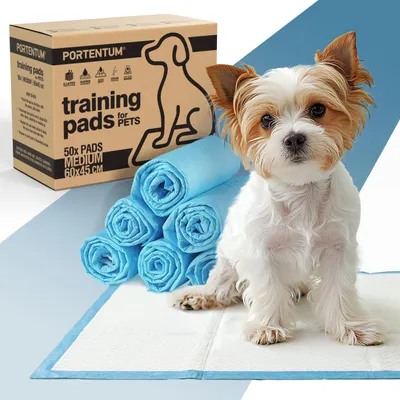 Immagine prodotto di Tappetini PORTENTUM PIPI per cani, 60x45 cm, 50 pezzi, assorbenti