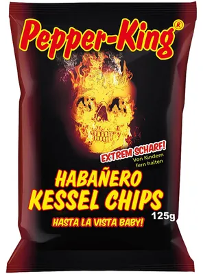 Immagine prodotto di XOX Pepper King Habanero Chips extra piccanti con puro sapore di peperoncino 125g
