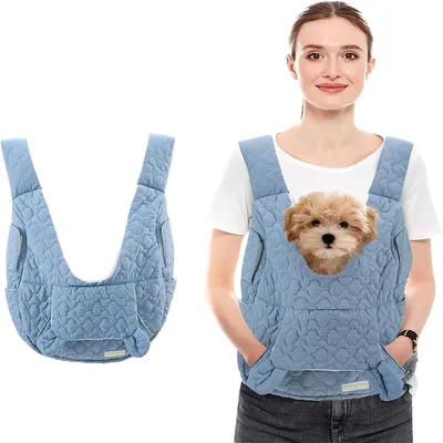 Produktbild von Atmungsaktive Hundetragerucksack, Verstellbar Haustiertasche, Tragbar Tiertransporttasche, Blau