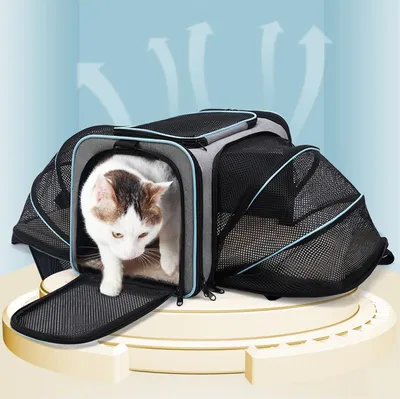 Produktbild von Hunde-Transportboxen, Katzentragetaschen, Tiertransporttasche, Transportbox, Katzenbox, Katzentransportbox, Tiertransportbox, 46 ∗ 28 ∗ 9 cm