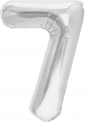 Obrázok produktu pre Fóliový balón číslo 7 SEVEN strieborný 100 cm, 1 ks.