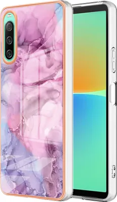 Image de Etui pour Sony Xperia 10 IV, étui en silicone TPU à motifs, bumper antichoc Rose