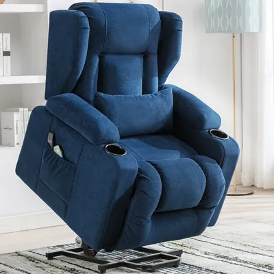 Produktbild von COMHOMA Fotel relaksacyjny stojący z masażem Fotel odchylany TV z masażem Ergonomiczny fotel Podłączenie USB Powierzchnia tkaniny szara