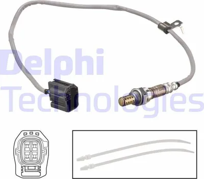 Produktbild von DELPHI Lambdasonde für MAZDA 3 (BK) nach-Kat Beheizt 720mm ES21260-12B1