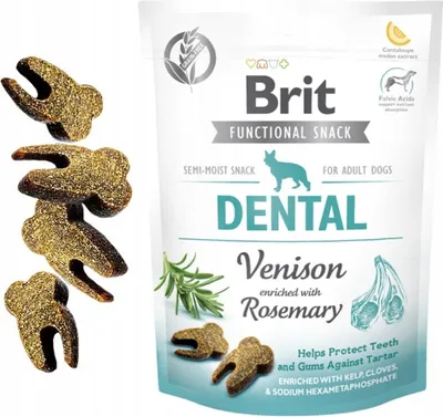 Produktbild von Brit Functional Snack Dental Venison, Snacks, Hund, Adult, Wildfleisch, 150 g