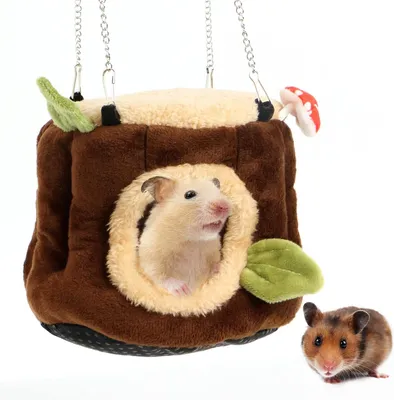 Produktbild von Meerschweinchenhaus, Hängematte für Kleintiere, Plüsch-Kaninchenbett, Winterschlafhütte für Zwergkaninchen, Chinchillas, Igel, Meerschweinchen, Hamster, 15 x 17 cm (L x B)