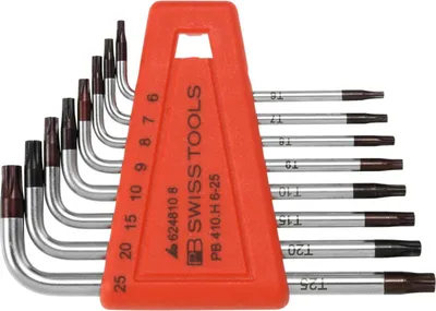 Image de PB Swiss Tools Jeu de tournevis coudés, pour TX, chromés, 8 pièces