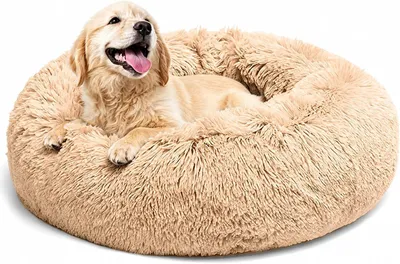 Productafbeelding van Rond hondenbed, zacht en pluizig, diameter 60 cm, met antislipbodem, voor het comfort van uw huisdier
